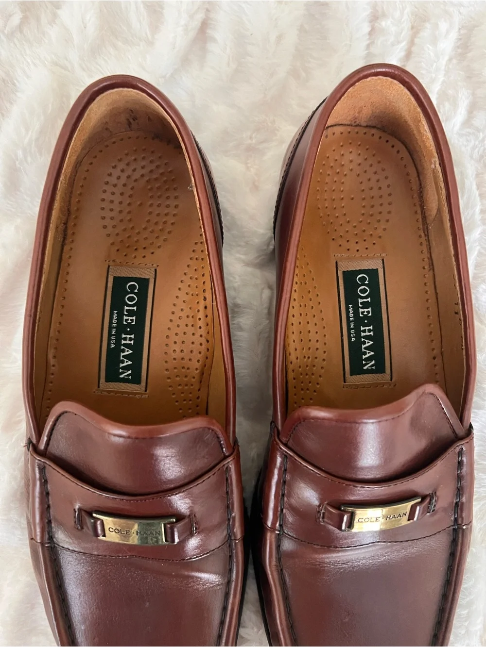 Cole Haan Vintage Mahogany Leather Bit Loafers Size 9